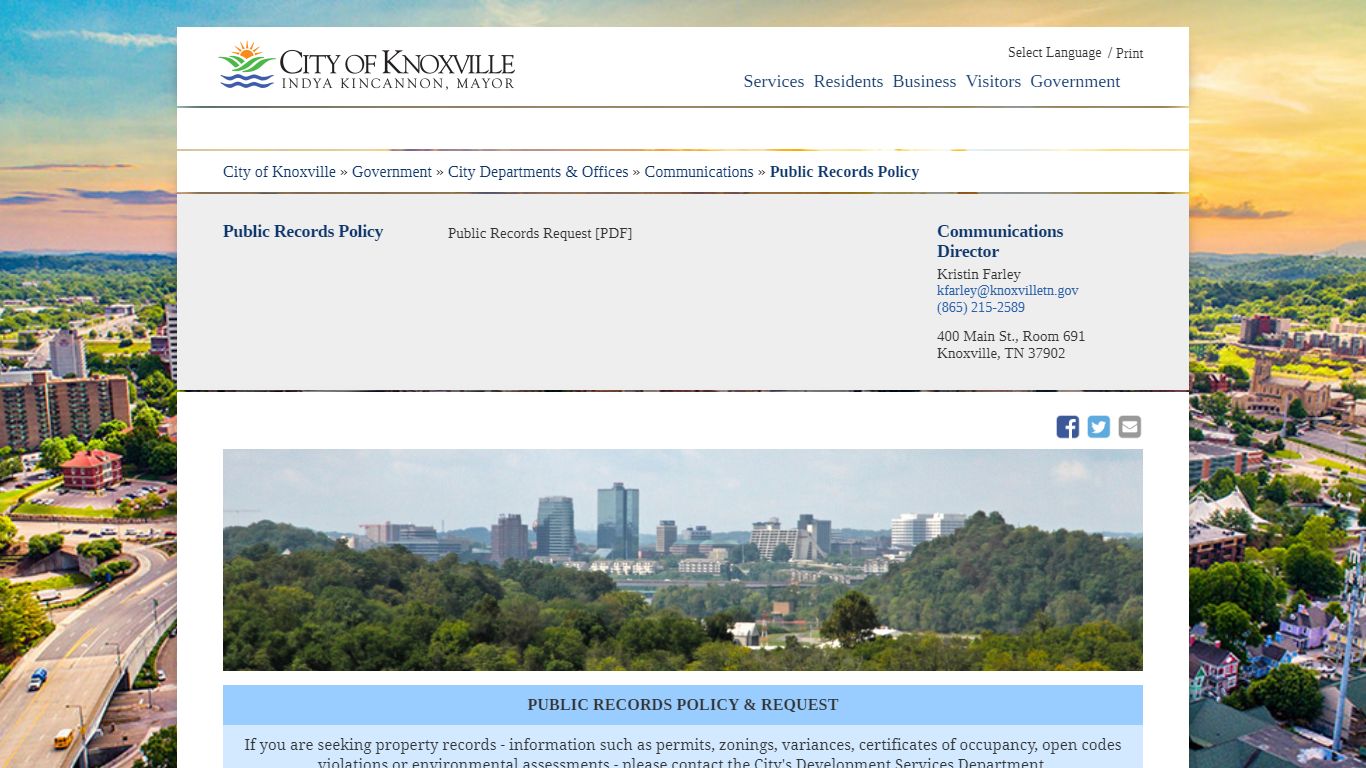 Public Records Policy - City of Knoxville